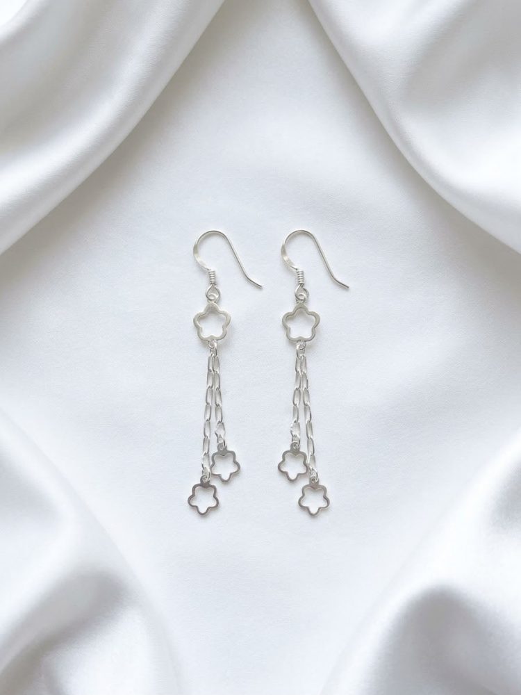 Aretes Colgantes Cadenas y Flores