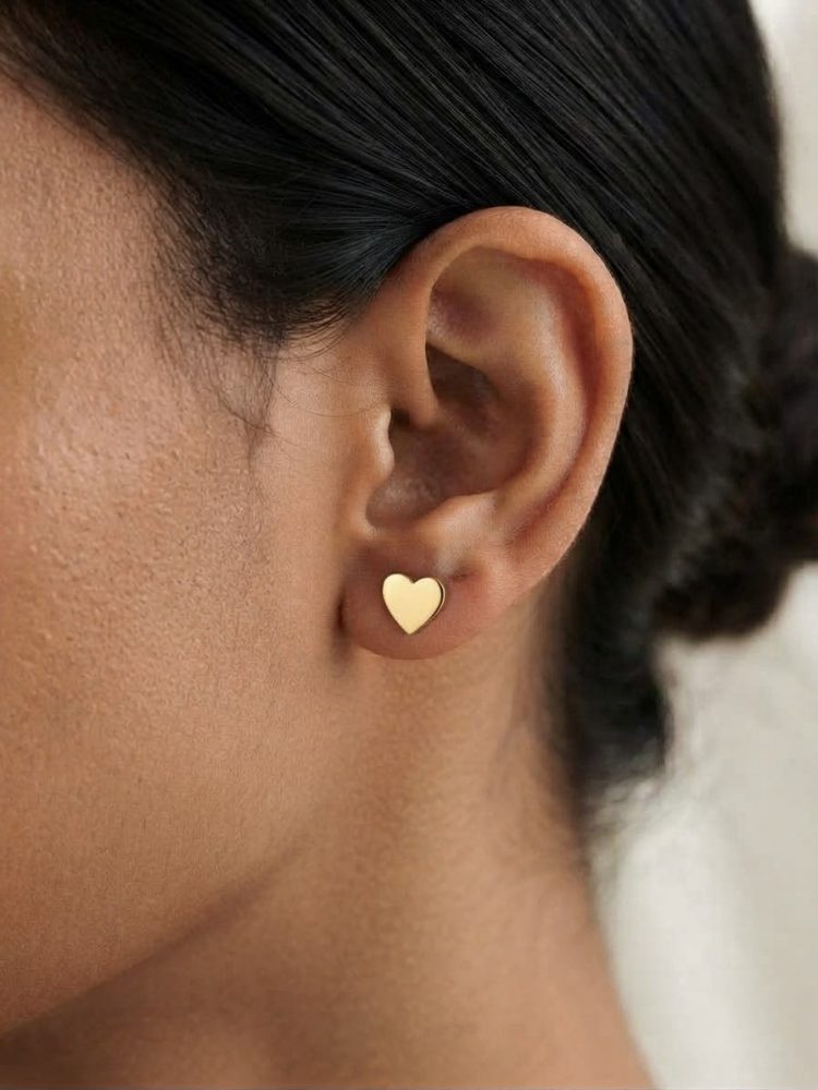 Broqueles Corazón Liso Pulido