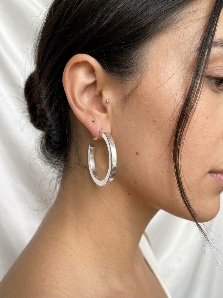 Aretes Argollas Anchas Planas