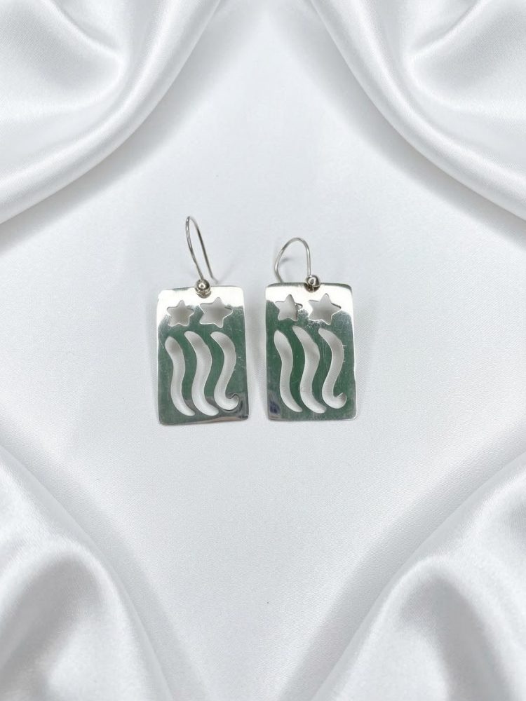 Aretes Rectangulares Estrellas y Ondas
