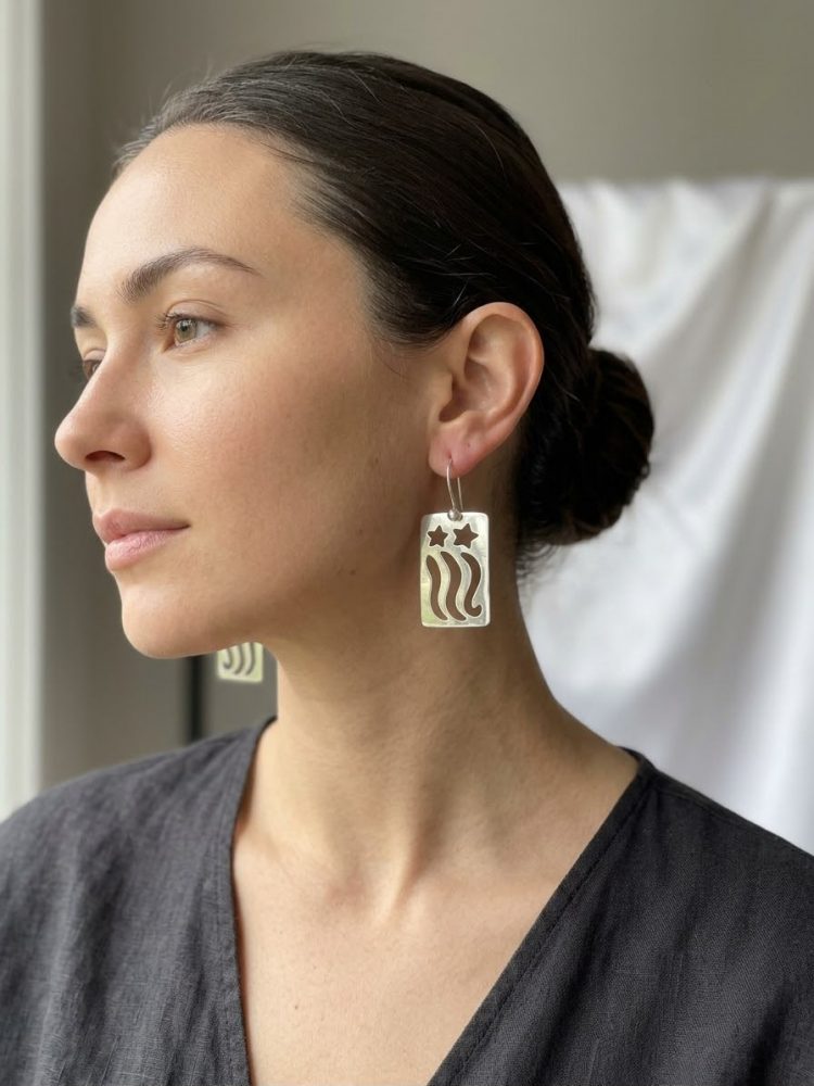 Aretes Rectangulares Estrellas y Ondas