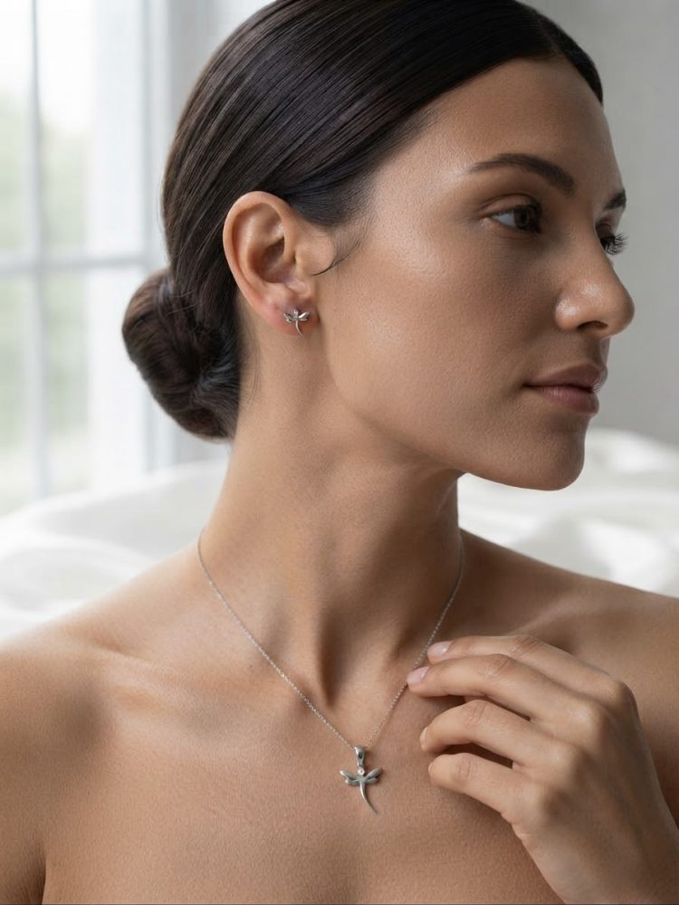 Set Dije y Aretes Libélula