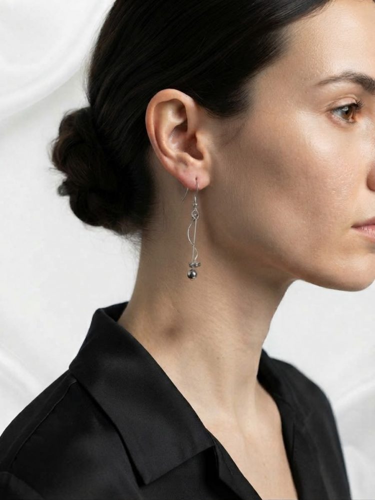 Aretes Colgantes Espiral y Esfera