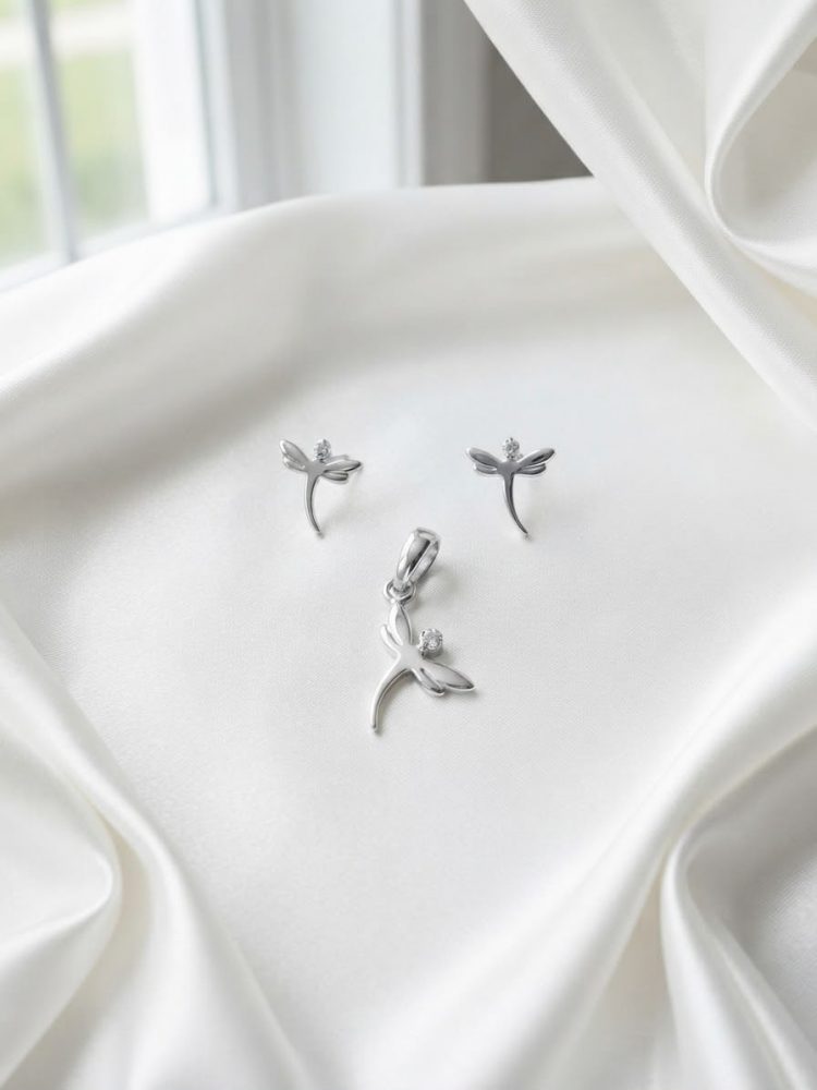 Set Dije y Aretes Libélula