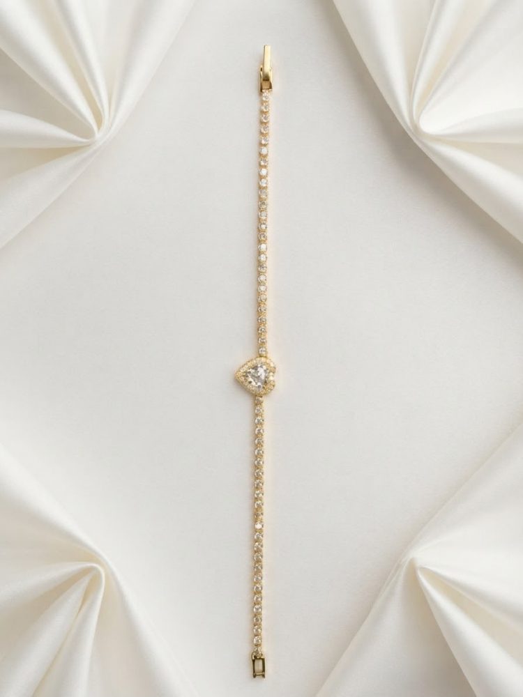 Pulsera Tennis Corazón con Circonias