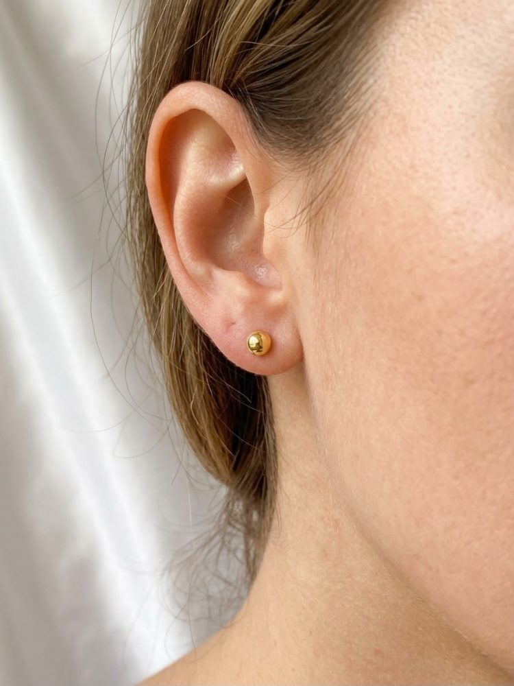 Aretes Broquel Bolita Lisa