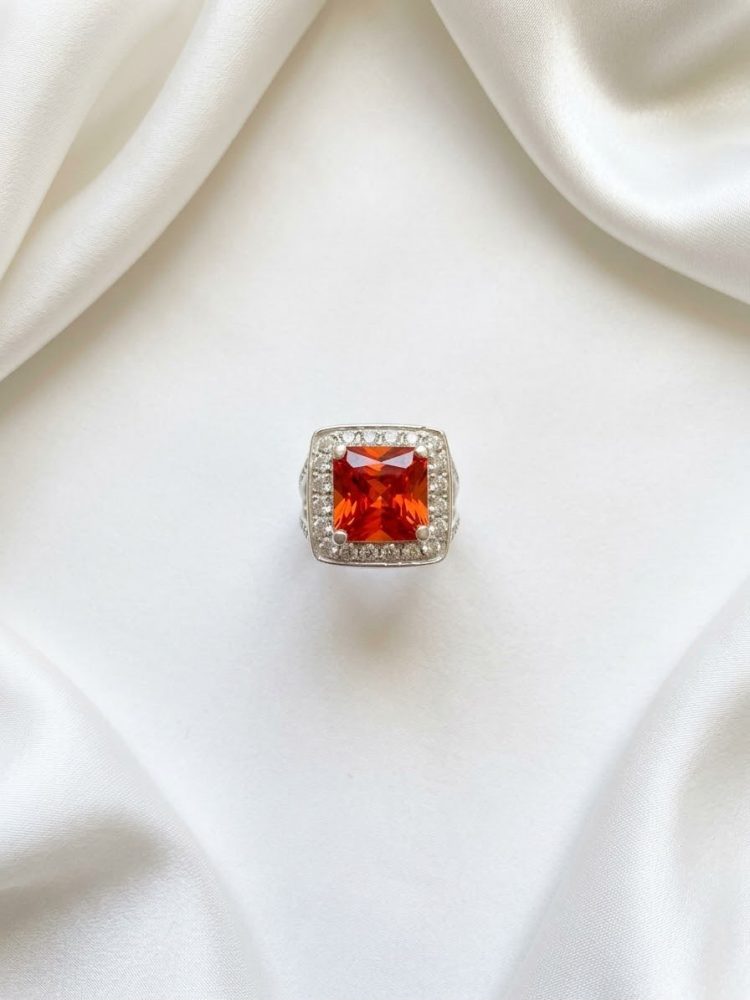 Anillo Cóctel Gema Naranja