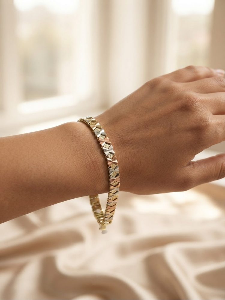 Pulsera Tricolor Moño Diamantado