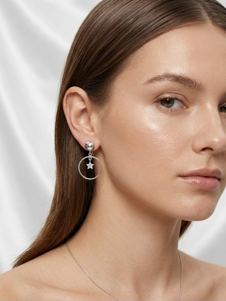 Aretes Largos Barra, Aros y Esfera