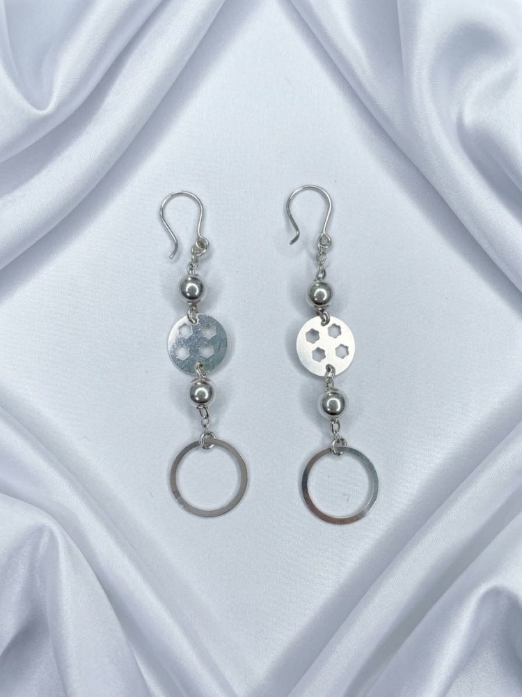 Aretes Largos Articulados Esferas y Aros