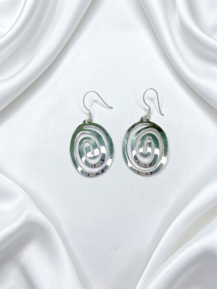 Aretes Colgantes Óvalo Espiral