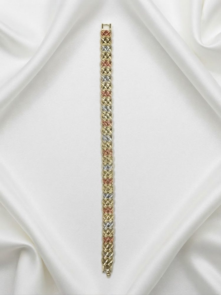 Pulsera Tricolor Rombos Diamantados