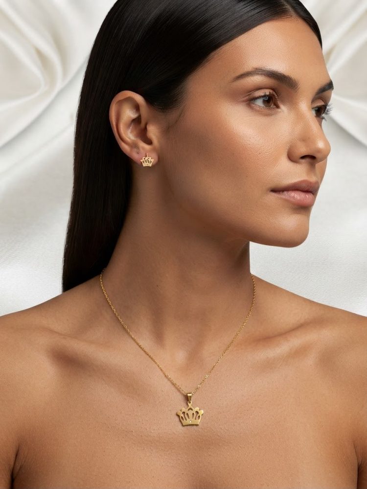 Set Collar y Aretes Corona