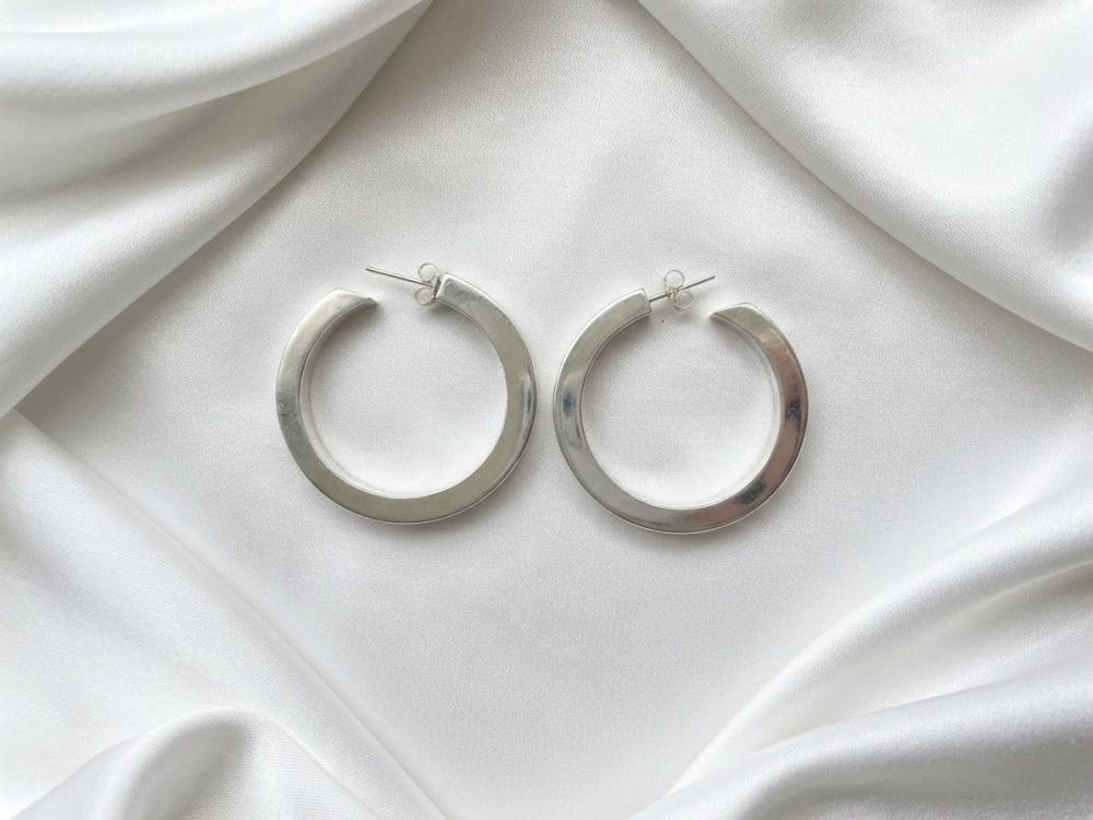 Aretes Argollas Anchas Planas