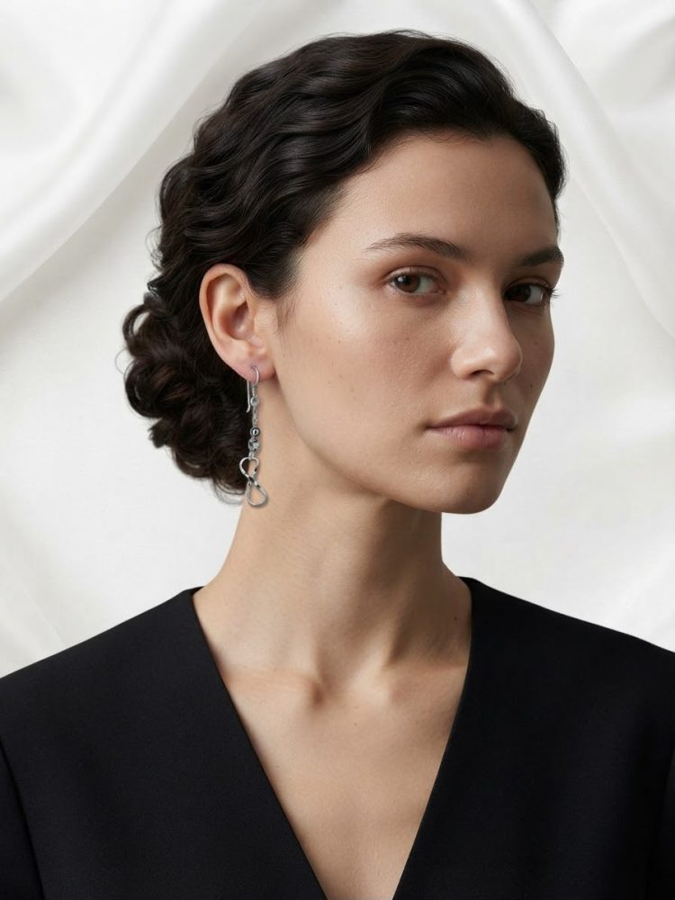 Aretes Colgantes Infinito y Cuentas Diamantadas