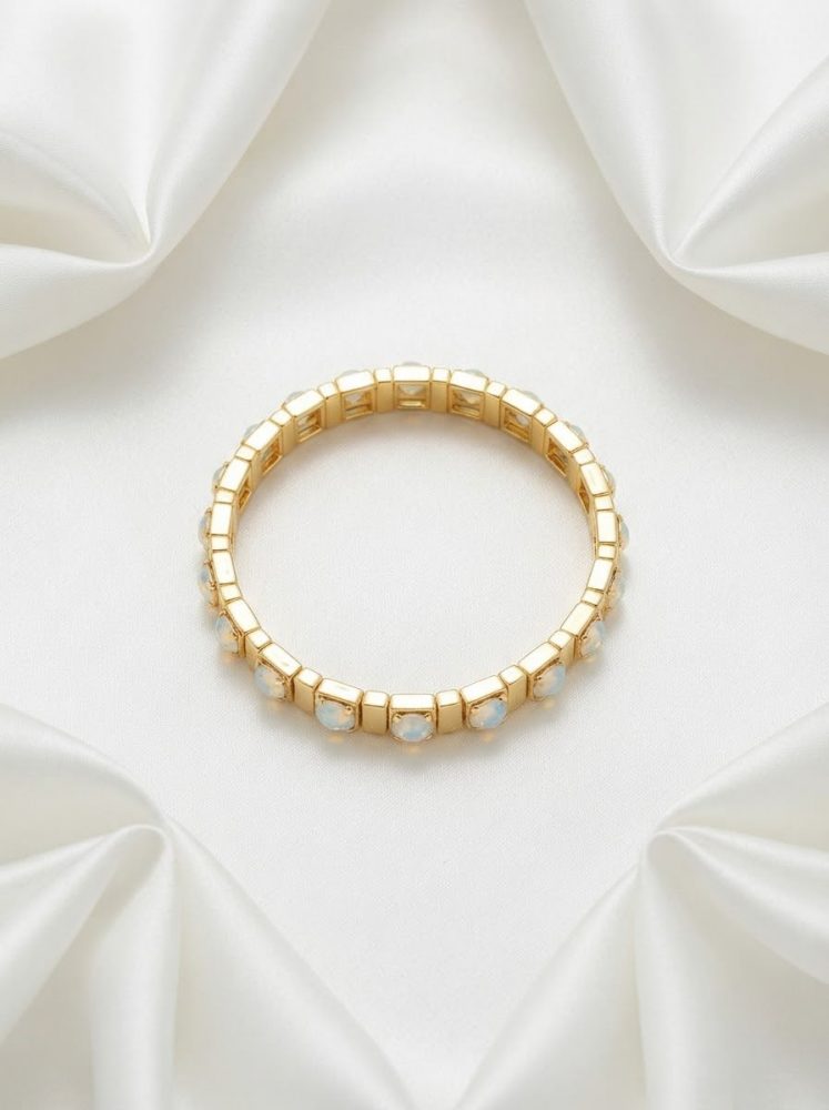 Pulsera Rígida con Incrustaciones Ópalo