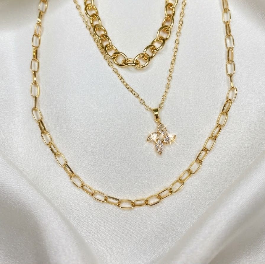 Collar Eslabones y Dije Rehilete