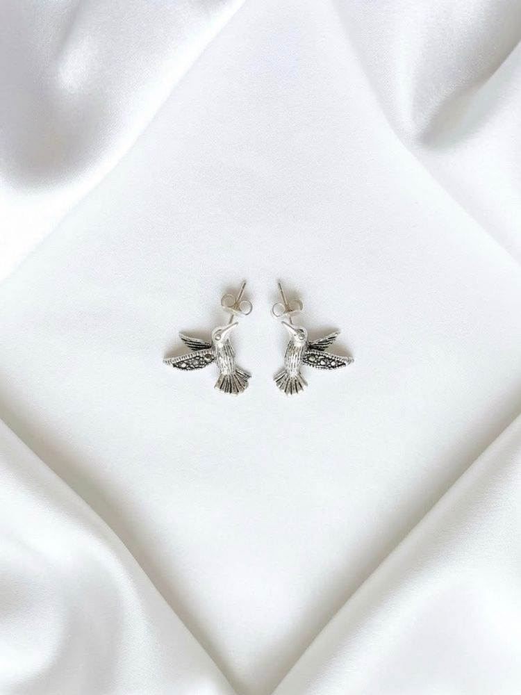 Aretes Broquel Colibrí Marquesitas