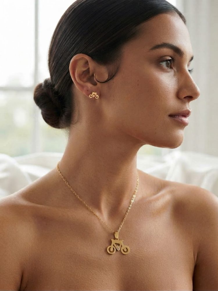 Set Collar y Aretes Bicicleta