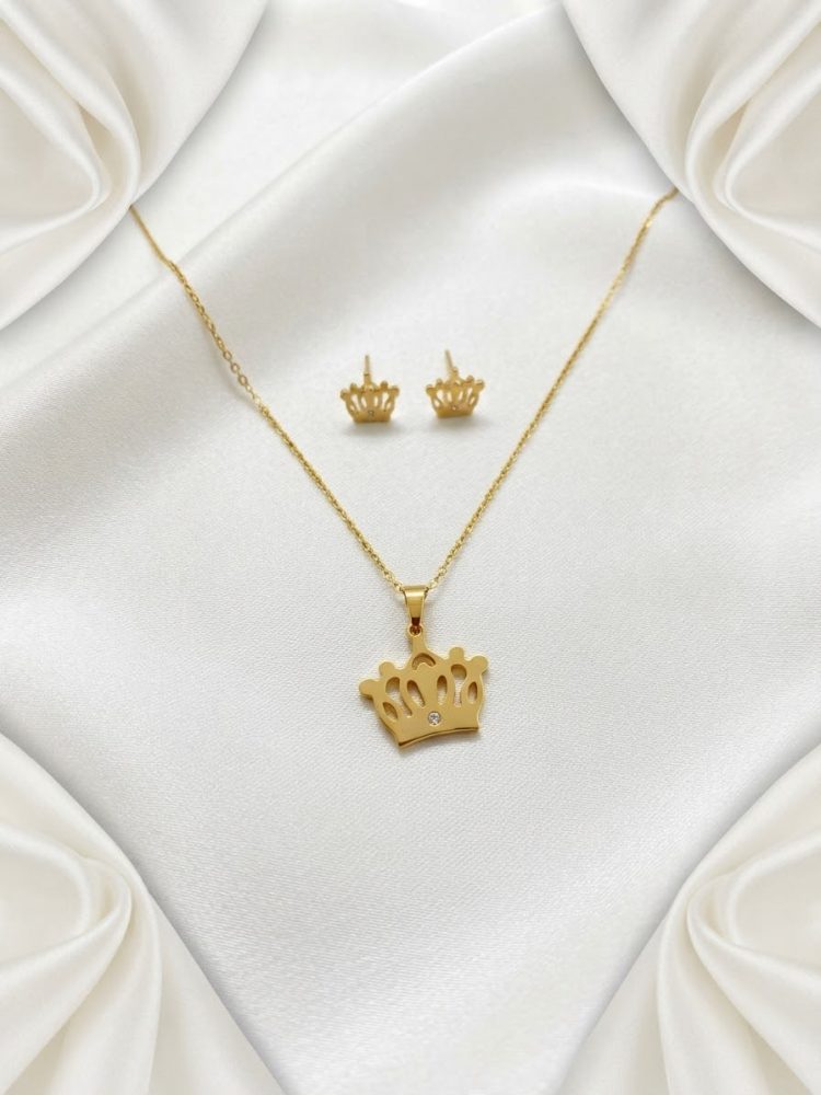 Set Collar y Aretes Corona
