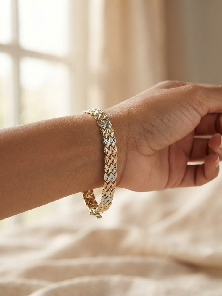 Pulsera Tricolor Rombos Diamantados
