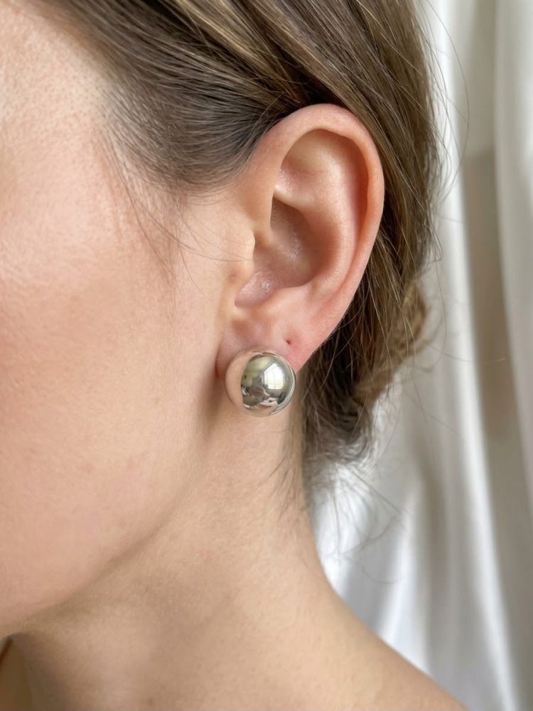 Aretes Broquel Bola Lisa