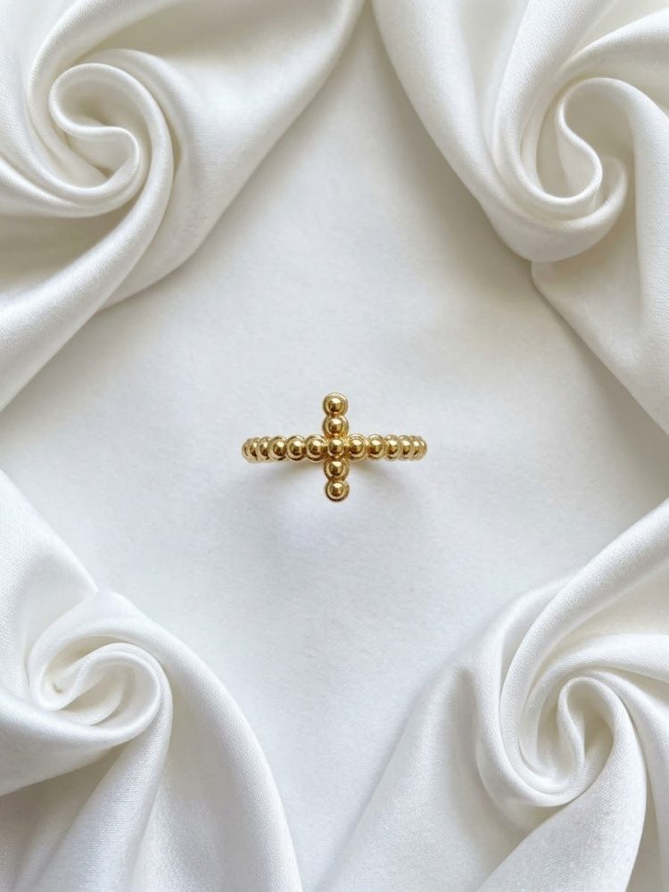 Anillo Ajustable Cruz de Balines
