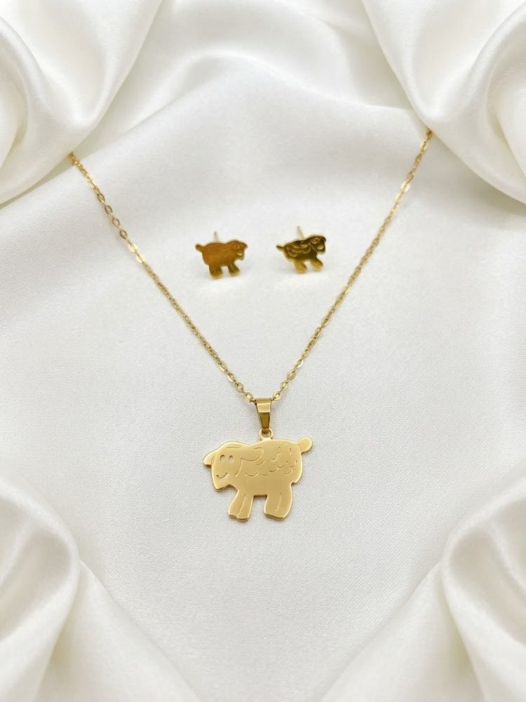 Set Collar y Aretes Oveja