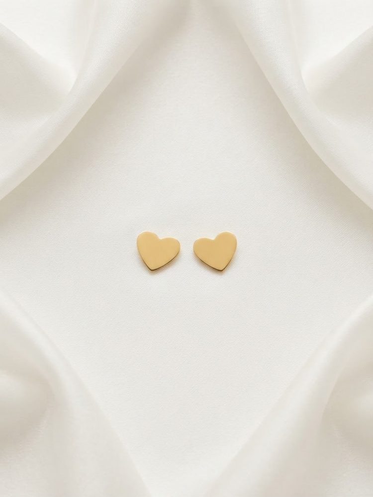 Broqueles Corazón Liso Pulido