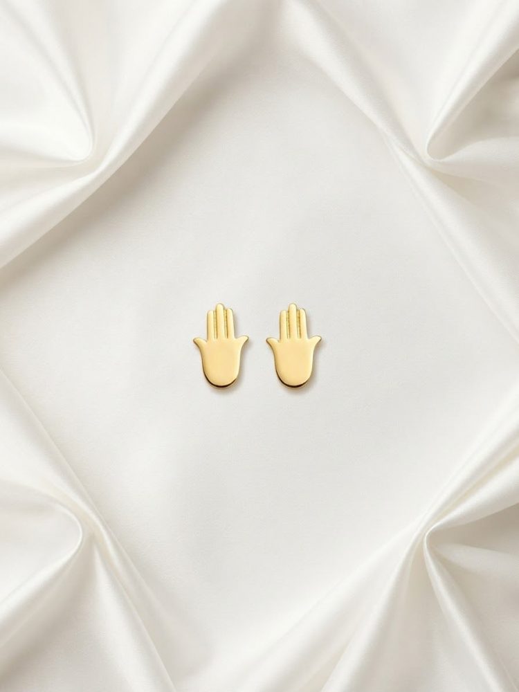 Broqueles Mano de Hamsa Pulida