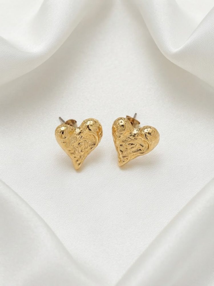 Broqueles Corazón Texturizado Orgánico